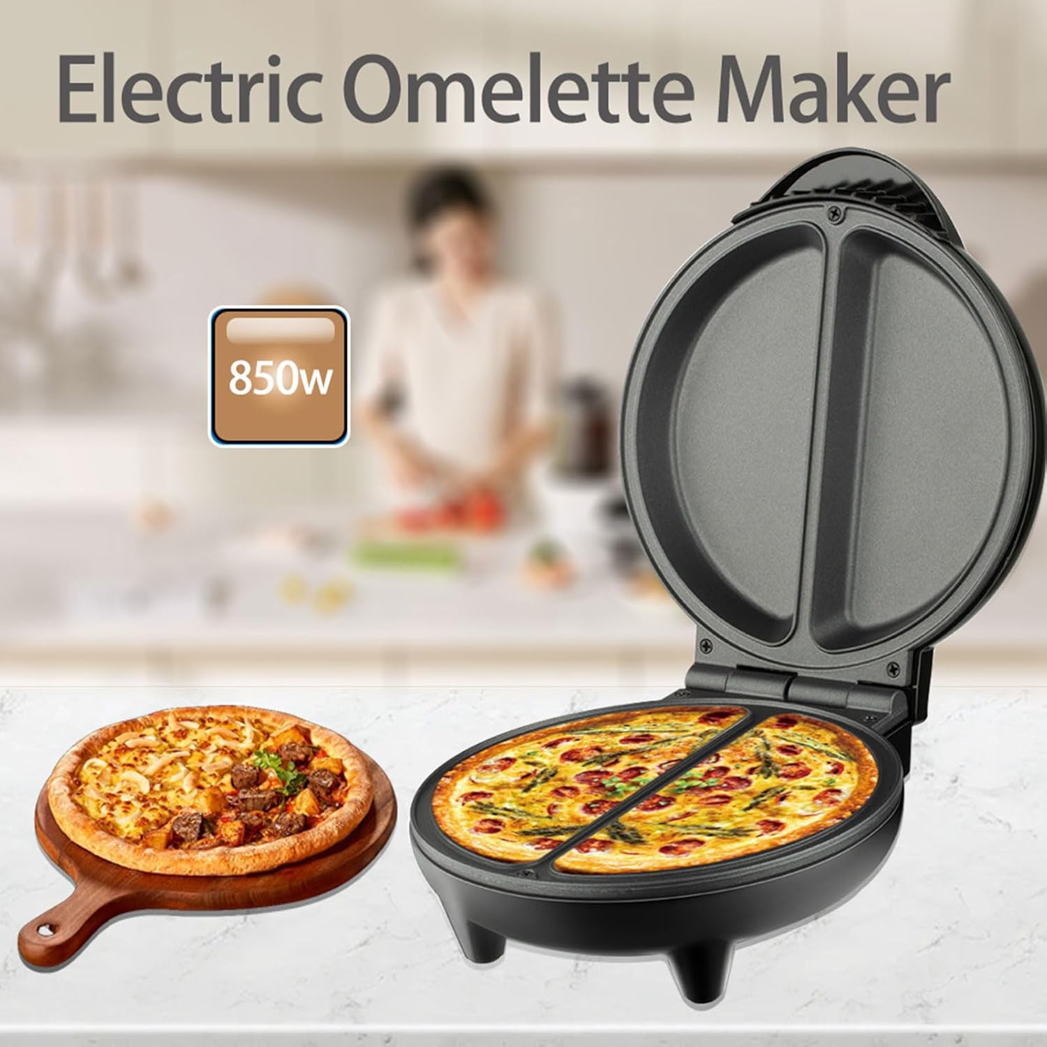 Ηλεκτρική Ομελετιέρα 850W Διπλής Θέρμανσης με Αντικολλητικές Πλάκες & LED Ένδειξη - Raf Ηλεκτρική Ομελετιέρα 850W Διπλής Θέρμανσης με Αντικολλητικές Πλάκες & LED Ένδειξη - Raf