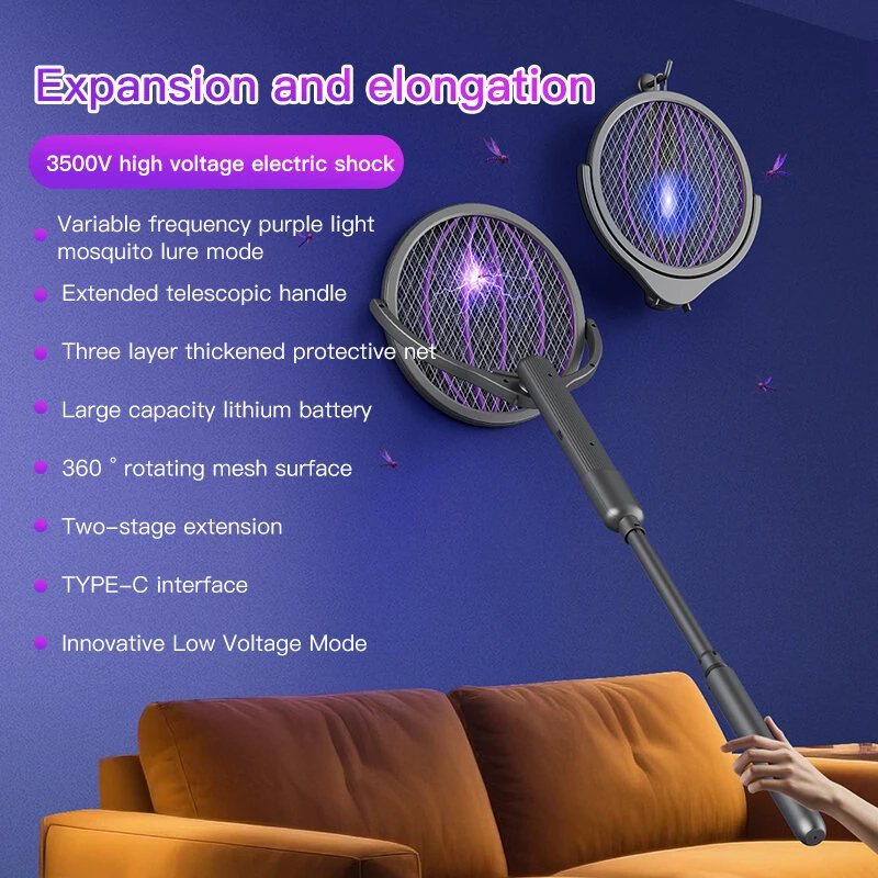 Ηλεκτρική Ρακέτα Κουνουπιών 4 σε 1 με Τηλεσκοπική Λαβή Ηλεκτρική Ρακέτα Κουνουπιών 4 σε 1 με Τηλεσκοπική Λαβή