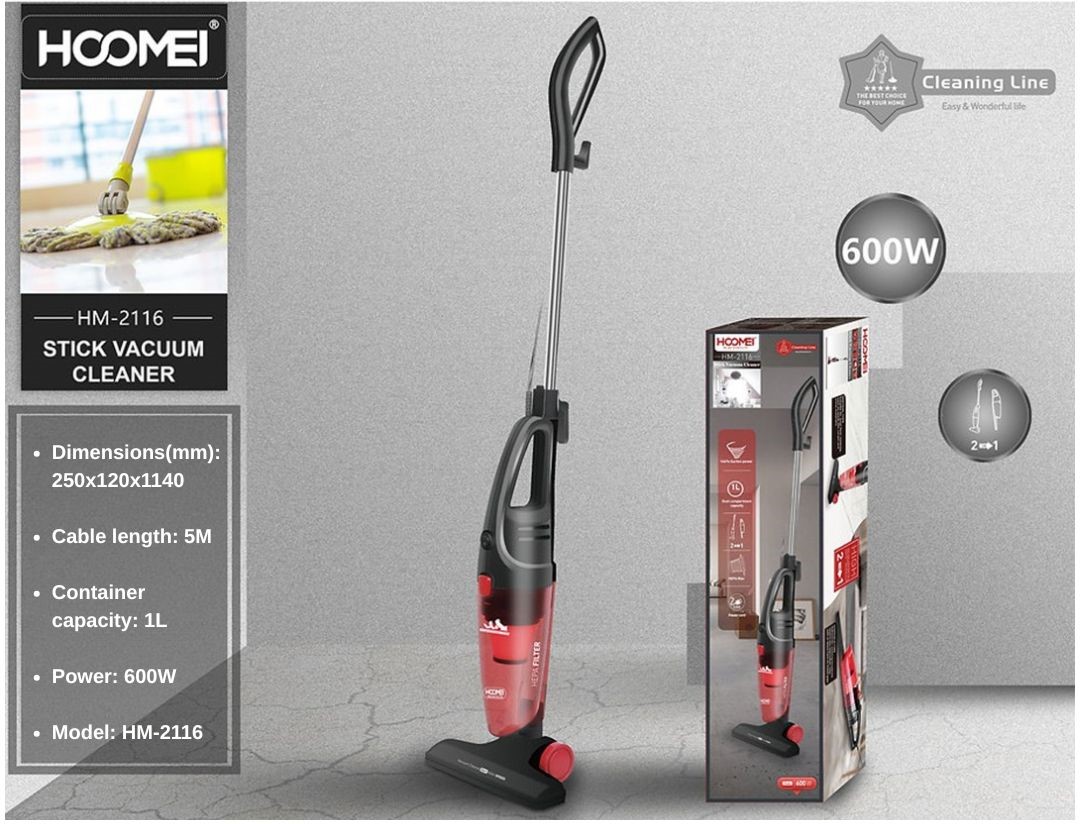 Ηλεκτρική Σκούπα Stick & Χειρός 600W – Ισχυρή, Ελαφριά και Χωρίς Σακούλα - HOOMEI Ηλεκτρική Σκούπα Stick & Χειρός 600W – Ισχυρή, Ελαφριά και Χωρίς Σακούλα - HOOMEI