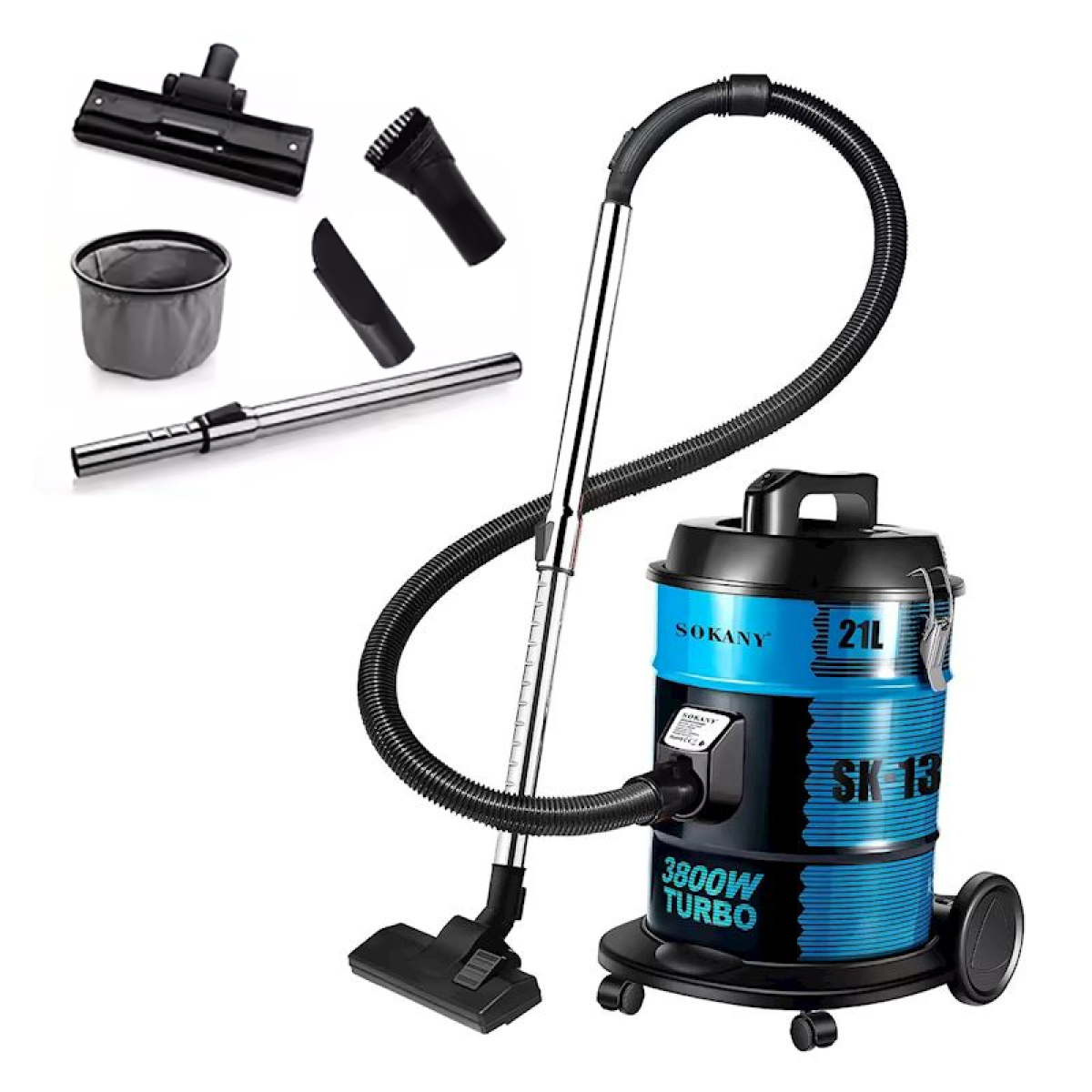 Ηλεκτρική Σκούπα Turbo 3800W 21L SOKANY SK-13021 Μπλε Ηλεκτρική Σκούπα Turbo 3800W 21L SOKANY SK-13021 Μπλε