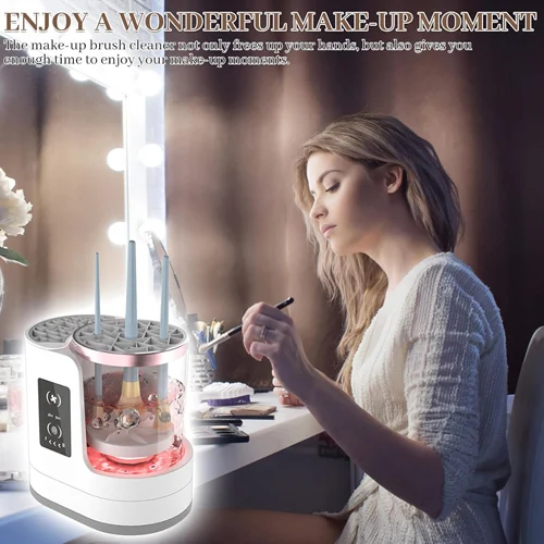 Ηλεκτρική Συσκευή Καθαρισμού Πινέλων Μακιγιάζ Λευκή με Στέγνωμα Ηλεκτρική Συσκευή Καθαρισμού Πινέλων Μακιγιάζ Λευκή με Στέγνωμα
