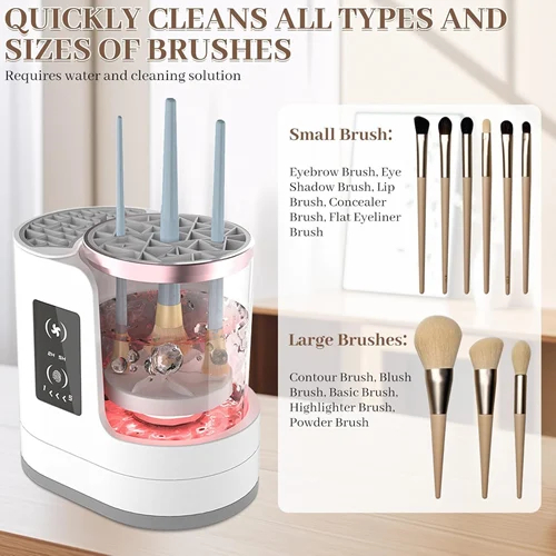 Ηλεκτρική Συσκευή Καθαρισμού Πινέλων Μακιγιάζ Λευκή με Στέγνωμα Ηλεκτρική Συσκευή Καθαρισμού Πινέλων Μακιγιάζ Λευκή με Στέγνωμα
