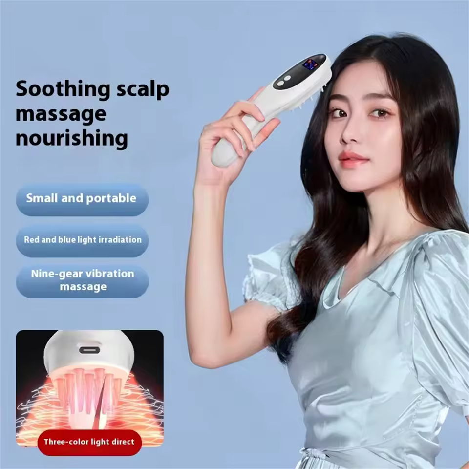 Ηλεκτρική Συσκευή Μασάζ Κεφαλής με Κόκκινο και Μπλε LED - Ενδυνάμωση Τρίχας και Αντιμετώπιση Τριχόπτωσης Ηλεκτρική Συσκευή Μασάζ Κεφαλής με Κόκκινο και Μπλε LED - Ενδυνάμωση Τρίχας και Αντιμετώπιση Τριχόπτωσης