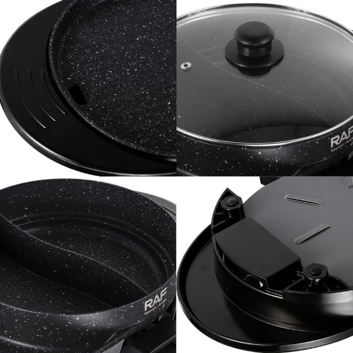 Ηλεκτρική Σχάρα & Hot Pot 2 σε 1 Teppanyaki 1800W με Αντικολλητική Επιφάνεια - RAF Ηλεκτρική Σχάρα & Hot Pot 2 σε 1 Teppanyaki 1800W με Αντικολλητική Επιφάνεια - RAF
