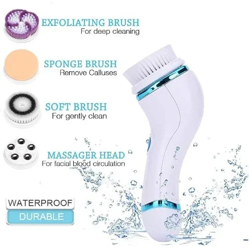 Ηλεκτρική Βούρτσα Καθαρισμού Προσώπου Περιστρεφόμενη με 4 Κεφαλές για Άντρες και Γυναίκες Cnaier Ροζ Ηλεκτρική Βούρτσα Καθαρισμού Προσώπου Περιστρεφόμενη με 4 Κεφαλές για Άντρες και Γυναίκες Cnaier Ροζ