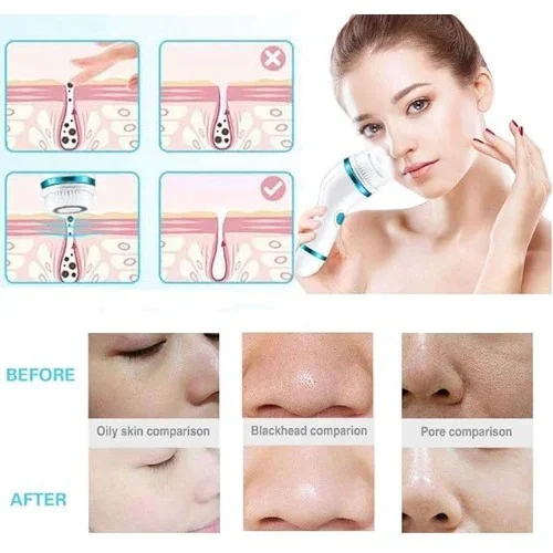 Ηλεκτρική Βούρτσα Καθαρισμού Προσώπου Περιστρεφόμενη με 4 Κεφαλές για Άντρες και Γυναίκες Cnaier Ροζ Ηλεκτρική Βούρτσα Καθαρισμού Προσώπου Περιστρεφόμενη με 4 Κεφαλές για Άντρες και Γυναίκες Cnaier Ροζ