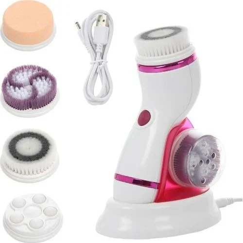 Ηλεκτρική Βούρτσα Καθαρισμού Προσώπου Περιστρεφόμενη με 4 Κεφαλές για Άντρες και Γυναίκες Cnaier Ροζ Ηλεκτρική Βούρτσα Καθαρισμού Προσώπου Περιστρεφόμενη με 4 Κεφαλές για Άντρες και Γυναίκες Cnaier Ροζ