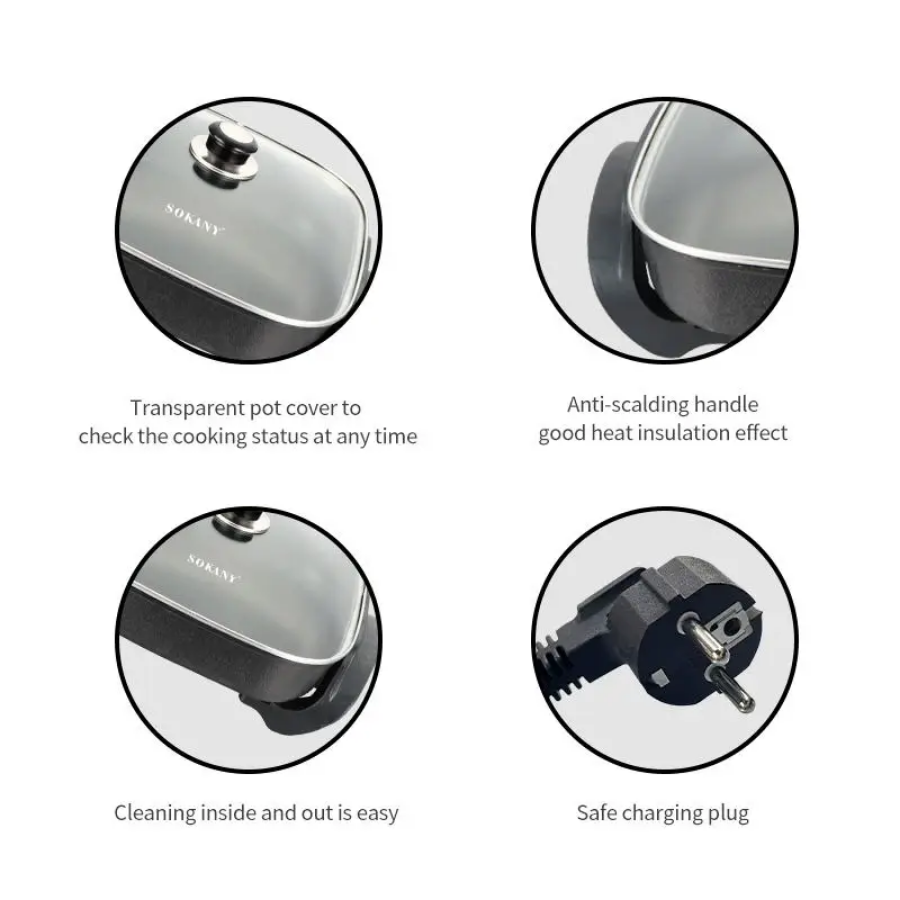 Ηλεκτρική Αντικολλητική Φριτέζα Αέρος SOKANY 1500W Ηλεκτρική Αντικολλητική Φριτέζα Αέρος SOKANY 1500W