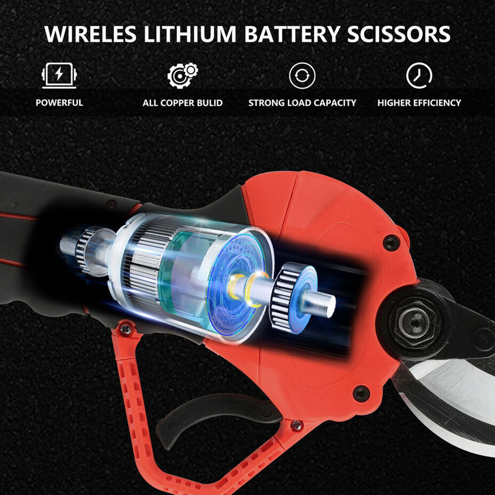 Ηλεκτρικό Επαναφορτιζόμενο Ψαλίδι Κλαδέματος 600W με 2 Μπαταρίες 24V με Διάμετρο Κοπής 30mm - Βαλιτσάκι Μεταφοράς, Εργαλεία Συντήρησης και Ακονίσματος Ηλεκτρικό Επαναφορτιζόμενο Ψαλίδι Κλαδέματος 600W με 2 Μπαταρίες 24V με Διάμετρο Κοπής 30mm - Βαλιτσάκι Μεταφοράς, Εργαλεία Συντήρησης και Ακονίσματος