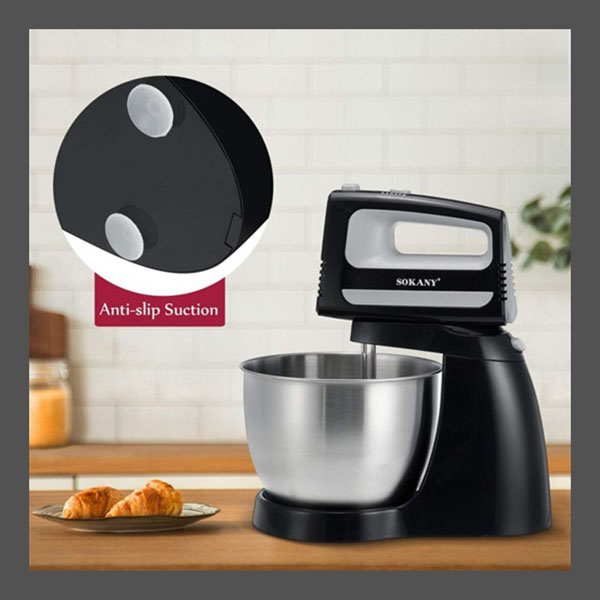 Ηλεκτρικό Μίξερ 5 Ταχυτήτων 3.5L, 400W με Kάδο από Aνοξείδωτο Xάλυβα- Blender Sokany Ηλεκτρικό Μίξερ 5 Ταχυτήτων 3.5L, 400W με Kάδο από Aνοξείδωτο Xάλυβα- Blender Sokany