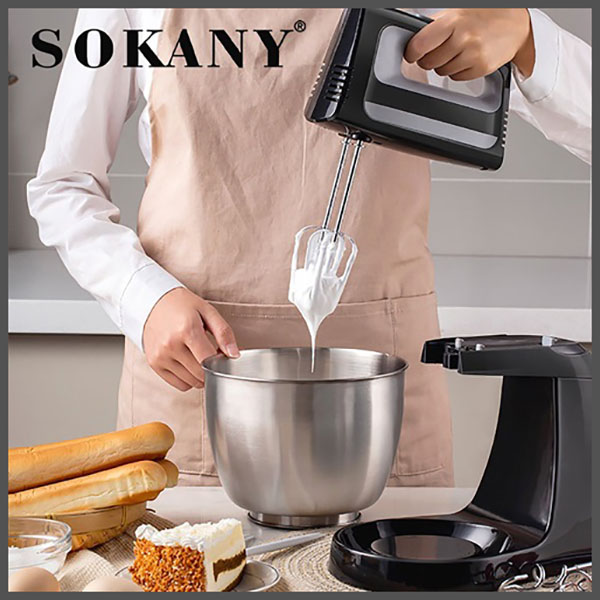 Ηλεκτρικό Μίξερ 5 Ταχυτήτων 3.5L, 400W με Kάδο από Aνοξείδωτο Xάλυβα- Blender Sokany Ηλεκτρικό Μίξερ 5 Ταχυτήτων 3.5L, 400W με Kάδο από Aνοξείδωτο Xάλυβα- Blender Sokany