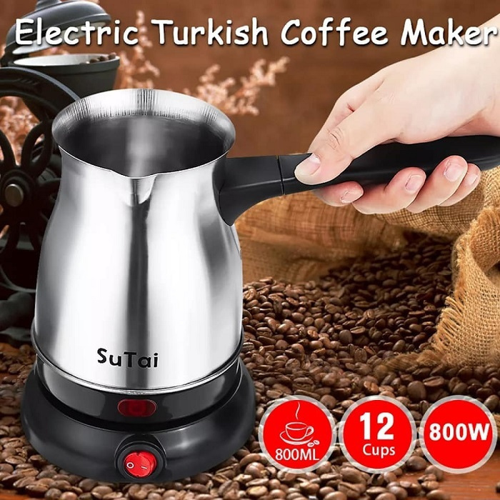 Ηλεκτρικό Μπρίκι Sutai 800W με Χωρητικότητα 800ml για Ελληνικό Καφέ Ηλεκτρικό Μπρίκι Sutai 800W με Χωρητικότητα 800ml για Ελληνικό Καφέ