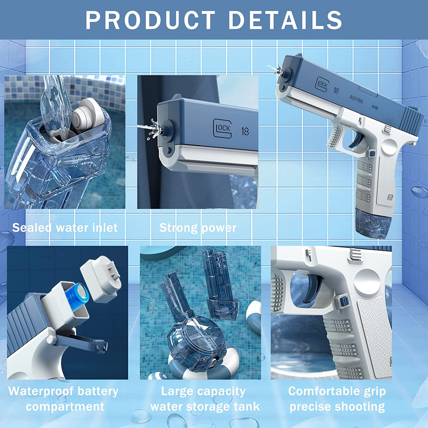 Ηλεκτρικό Νεροπίστολο Glock 19 Τρίτης Γενιάς Επαναφορτιζόμενο OKESYO Water Blaster Ηλεκτρικό Νεροπίστολο Glock 19 Τρίτης Γενιάς Επαναφορτιζόμενο OKESYO Water Blaster