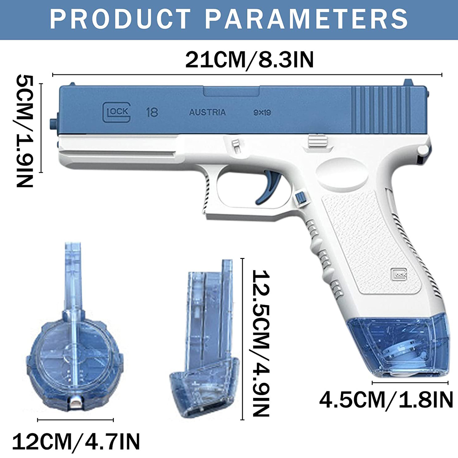 Ηλεκτρικό Νεροπίστολο Glock 19 Τρίτης Γενιάς Επαναφορτιζόμενο OKESYO Water Blaster Ηλεκτρικό Νεροπίστολο Glock 19 Τρίτης Γενιάς Επαναφορτιζόμενο OKESYO Water Blaster