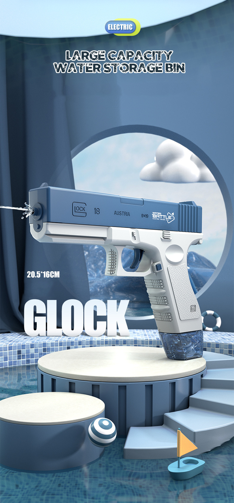 Ηλεκτρικό Νεροπίστολο SUPERCHARGE έως 10 μέτρα - Επαναφορτιζόμενο με 2 Γεμιστήρες Ηλεκτρικό Νεροπίστολο SUPERCHARGE έως 10 μέτρα - Επαναφορτιζόμενο με 2 Γεμιστήρες