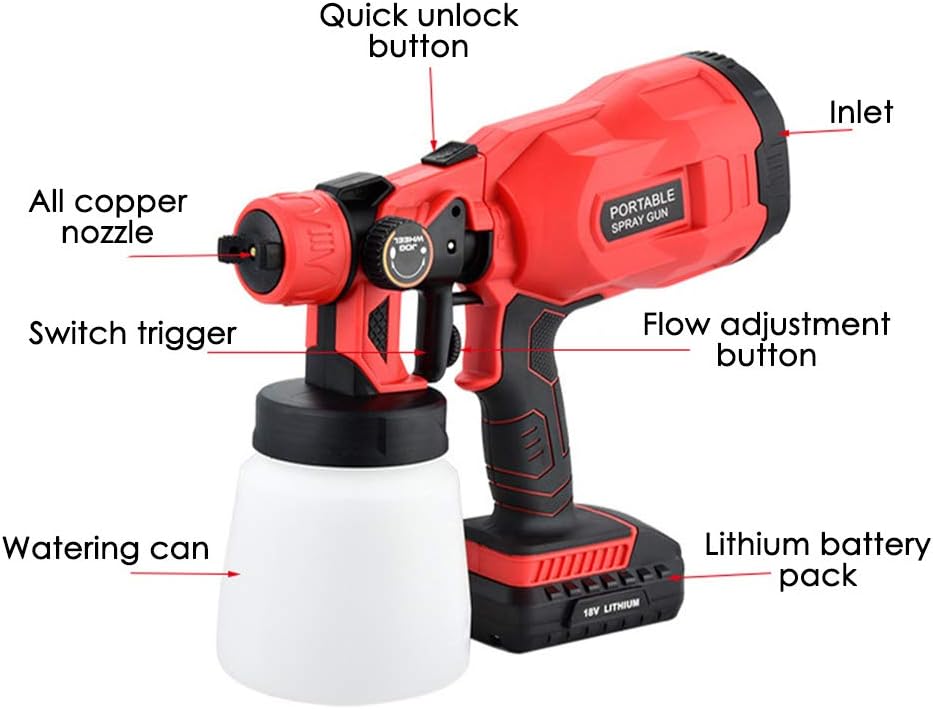 Ηλεκτρικό Πιστόλι Βαφής 18V 1 x 2Ah με Δοχείο 0.8lt Ηλεκτρικό Πιστόλι Βαφής 18V 1 x 2Ah με Δοχείο 0.8lt