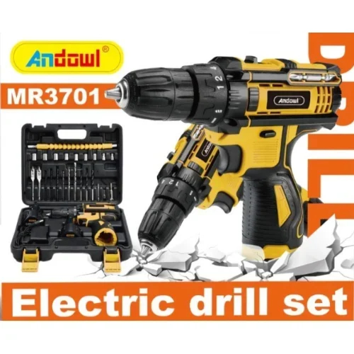 Ηλεκτρικό Τρυπάνι Μπαταρίας με 2 Μπαταρίες, Φορτιστή και Βαλιτσάκι μεταφοράς Andowl Ηλεκτρικό Τρυπάνι Μπαταρίας με 2 Μπαταρίες, Φορτιστή και Βαλιτσάκι μεταφοράς Andowl