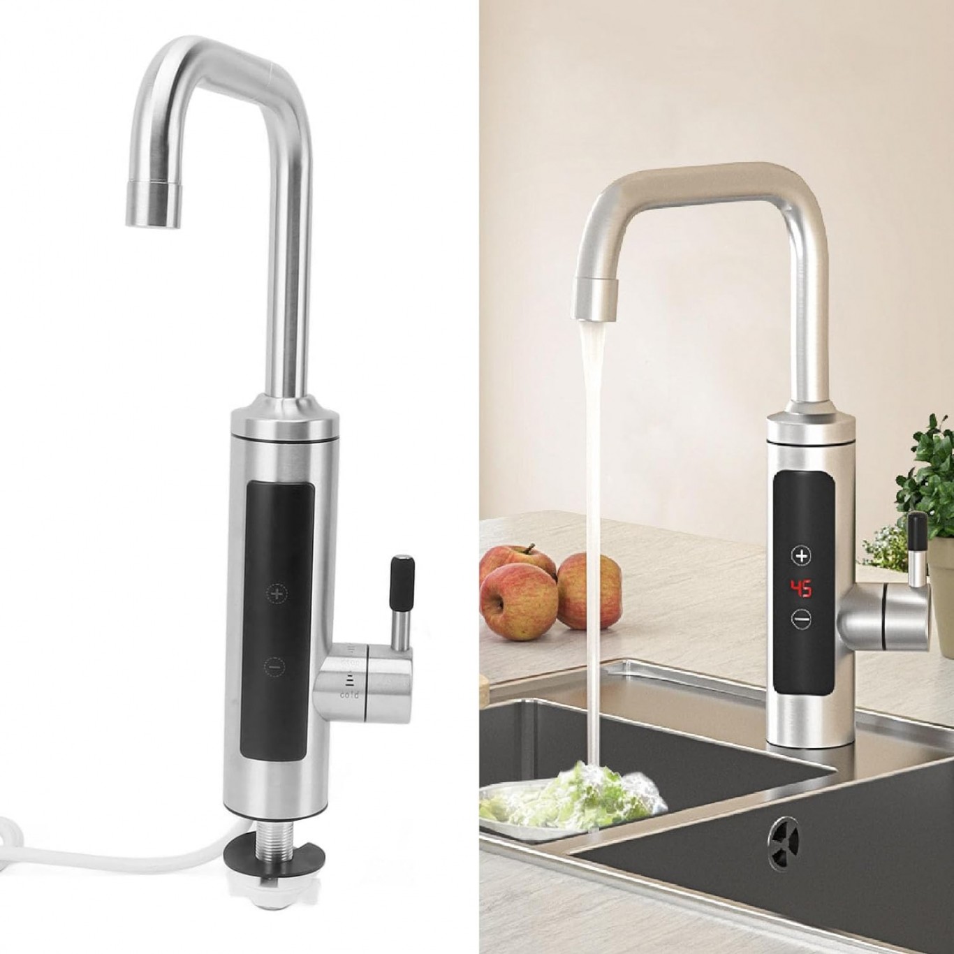 Ηλεκτρικός Έξυπνος Κεντρικός Μονοφασικός Ταχυθερμαντήρας - Βρύση 3000W Ηλεκτρικός Έξυπνος Κεντρικός Μονοφασικός Ταχυθερμαντήρας - Βρύση 3000W