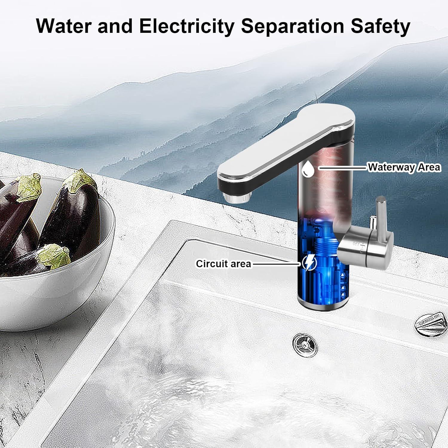 Ηλεκτρικός Έξυπνος Κεντρικός Μονοφασικός Ταχυθερμαντήρας Βρύση Κουζίνας Με Οθόνη LCD 3300W Ηλεκτρικός Έξυπνος Κεντρικός Μονοφασικός Ταχυθερμαντήρας Βρύση Κουζίνας Με Οθόνη LCD 3300W