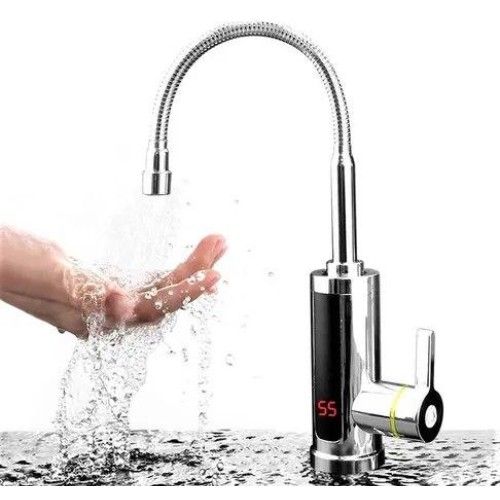 Ηλεκτρικός Έξυπνος Ταχυθερμαντήρας Βρύση Νερού Άμεσης Θέρμανσης 3000W Ασημί Ηλεκτρικός Έξυπνος Ταχυθερμαντήρας Βρύση Νερού Άμεσης Θέρμανσης 3000W Ασημί