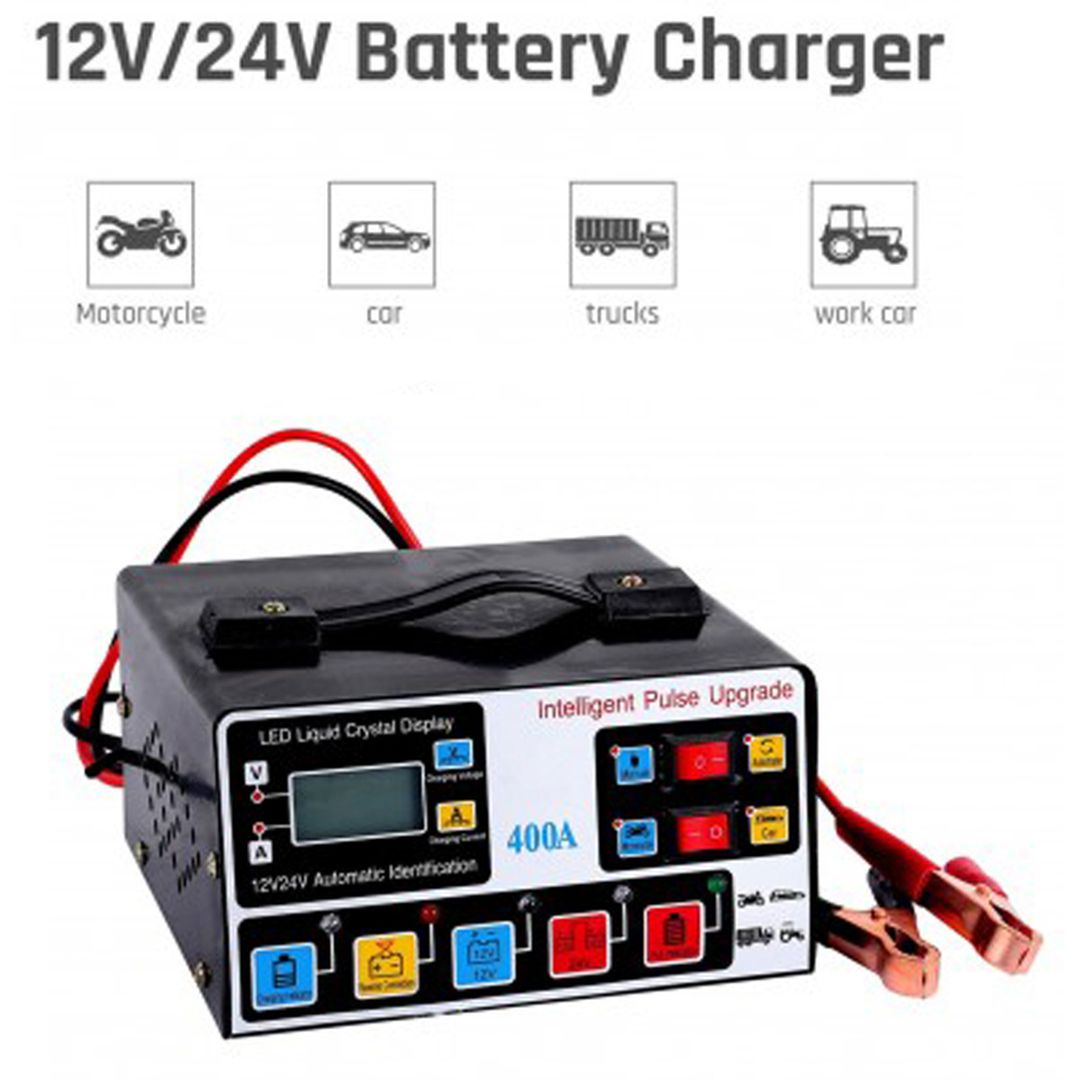 Ηλεκτρικός Φορτιστής Μπαταρίας Αυτοκινήτου 12 24V με Κροκοδειλάκια Ηλεκτρικός Φορτιστής Μπαταρίας Αυτοκινήτου 12 24V με Κροκοδειλάκια