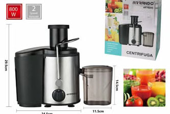 Ηλεκτρικός Φυγόκεντρος Αποχυμωτής Φρούτων Με 2 Ταχύτητες Kαι Κανάτα 800W Arrango Ηλεκτρικός Φυγόκεντρος Αποχυμωτής Φρούτων Με 2 Ταχύτητες Kαι Κανάτα 800W Arrango