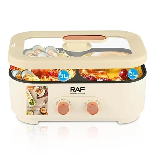 Ηλεκτρικός Μάγειρας με Ρυθμιζόμενη Θερμοκρασία, Αντοκολλητική Επιφάνεια 6L 2000W RAF – Λευκό Ηλεκτρικός Μάγειρας με Ρυθμιζόμενη Θερμοκρασία, Αντοκολλητική Επιφάνεια 6L 2000W RAF – Λευκό
