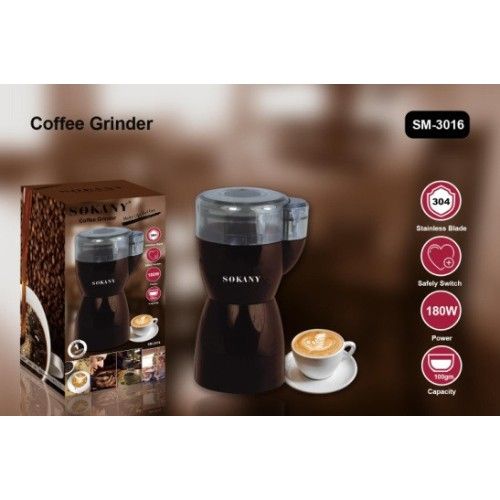 Ηλεκτρικός Μύλος Άλεσης Καφέ Sokany 180W Χωητικότητας 100gr- Καφέ Χρώμα Ηλεκτρικός Μύλος Άλεσης Καφέ Sokany 180W Χωητικότητας 100gr- Καφέ Χρώμα