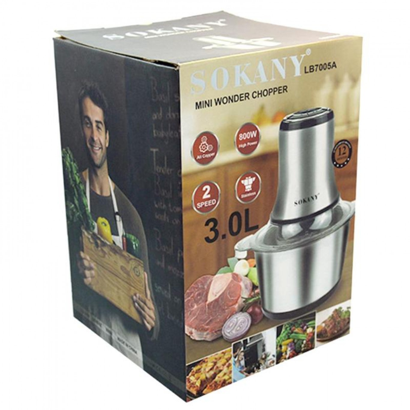 SOKANY LB7005A Mini Wonder Chopper – Ηλεκτρικός Πολυκόφτης 800W | 3L Χωρητικότητα, 2 Ταχύτητες, Ανοξείδωτο Ατσάλι SOKANY LB7005A Mini Wonder Chopper – Ηλεκτρικός Πολυκόφτης 800W | 3L Χωρητικότητα, 2 Ταχύτητες, Ανοξείδωτο Ατσάλι