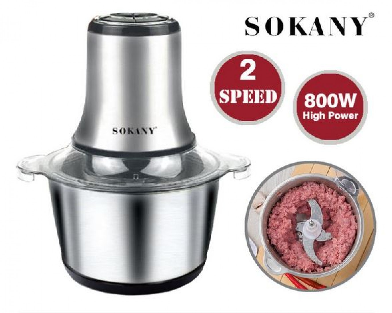 SOKANY LB7005A Mini Wonder Chopper – Ηλεκτρικός Πολυκόφτης 800W | 3L Χωρητικότητα, 2 Ταχύτητες, Ανοξείδωτο Ατσάλι SOKANY LB7005A Mini Wonder Chopper – Ηλεκτρικός Πολυκόφτης 800W | 3L Χωρητικότητα, 2 Ταχύτητες, Ανοξείδωτο Ατσάλι
