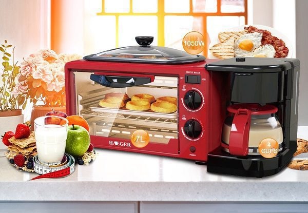 Ηλεκτρικός Πολυλειτουργικός Μίνι Φούρνος 3 σε 1 - Πολυμηχάνημα με Καφετιέρα, Φούρνο, Αντικολλητική Ψησταριά και Χρονόμετρο 1250W Κόκκινο RAF Ηλεκτρικός Πολυλειτουργικός Μίνι Φούρνος 3 σε 1 - Πολυμηχάνημα με Καφετιέρα, Φούρνο, Αντικολλητική Ψησταριά και Χρονόμετρο 1250W Κόκκινο RAF
