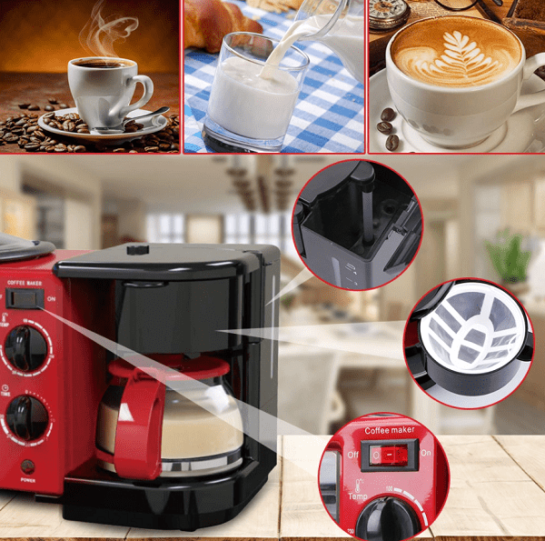 Ηλεκτρικός Πολυλειτουργικός Μίνι Φούρνος 3 σε 1 - Πολυμηχάνημα με Καφετιέρα, Φούρνο, Αντικολλητική Ψησταριά και Χρονόμετρο 1250W Κόκκινο RAF Ηλεκτρικός Πολυλειτουργικός Μίνι Φούρνος 3 σε 1 - Πολυμηχάνημα με Καφετιέρα, Φούρνο, Αντικολλητική Ψησταριά και Χρονόμετρο 1250W Κόκκινο RAF