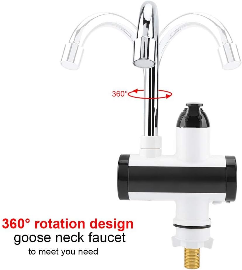 Ηλεκτρικός Ταχυθερμαντήρας 3300W - Περιστρεφόμενη Βρύση με Οθόνη LED - Λευκό Μαύρο Ηλεκτρικός Ταχυθερμαντήρας 3300W - Περιστρεφόμενη Βρύση με Οθόνη LED - Λευκό Μαύρο