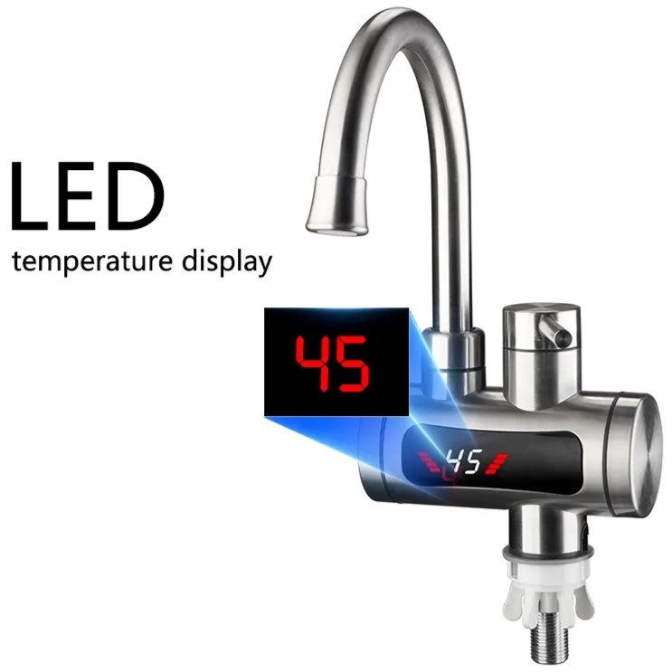 Ηλεκτρικός Ταχυθερμαντήρας 3300W - Βρύση INOX με Οθόνη LED Ηλεκτρικός Ταχυθερμαντήρας 3300W - Βρύση INOX με Οθόνη LED