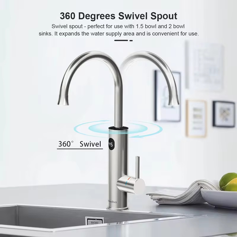 Ηλεκτρικός Ταχυθερμαντήρας 3300W - Βρύση INOX με Οθόνη LED Ηλεκτρικός Ταχυθερμαντήρας 3300W - Βρύση INOX με Οθόνη LED