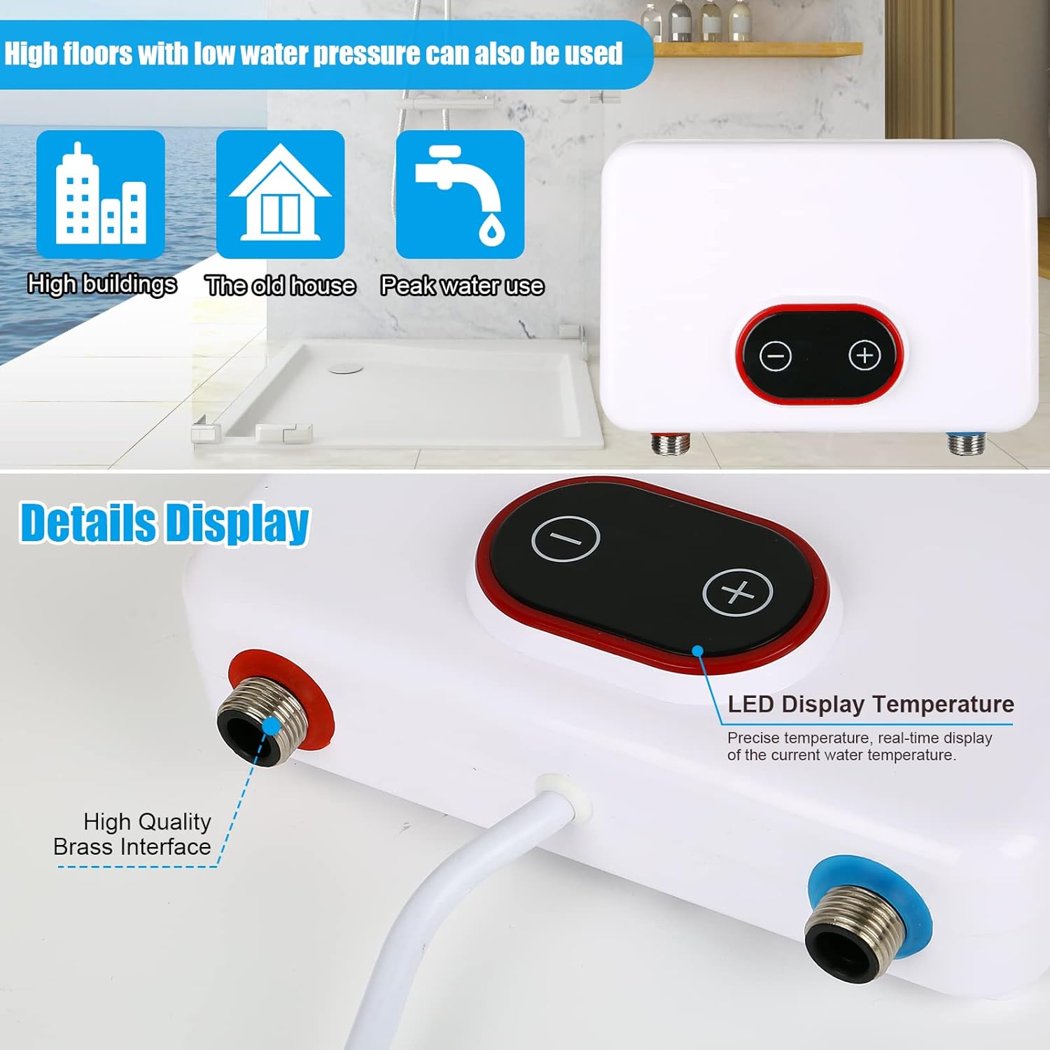 Ηλεκτρικός Ταχυθερμαντήρας - Ταχιθερμοσίφωνας Μπάνιου Μονοφασικός 5500W με Οθόνη LED Ηλεκτρικός Ταχυθερμαντήρας - Ταχιθερμοσίφωνας Μπάνιου Μονοφασικός 5500W με Οθόνη LED