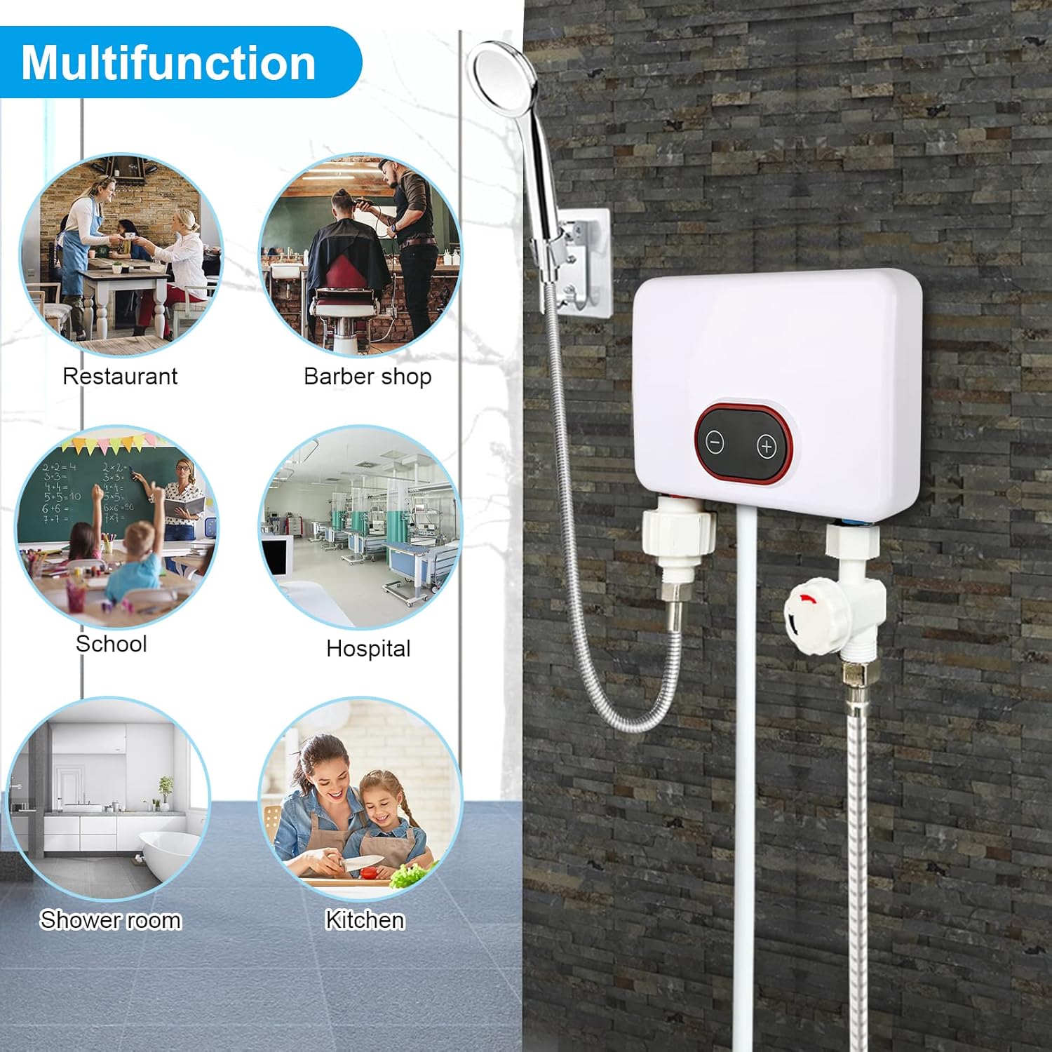 Ηλεκτρικός Ταχυθερμαντήρας - Ταχιθερμοσίφωνας Μπάνιου Μονοφασικός 5500W με Οθόνη LED Ηλεκτρικός Ταχυθερμαντήρας - Ταχιθερμοσίφωνας Μπάνιου Μονοφασικός 5500W με Οθόνη LED