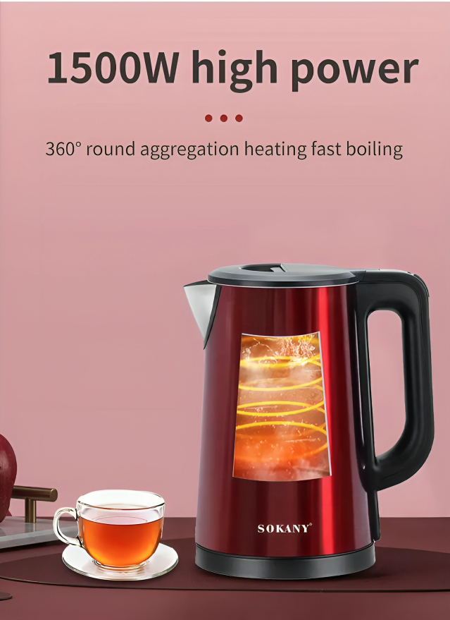 Ηλεκτρικός Βραστήρας 1500W 2,5 Λίτρα - SOKANY Ηλεκτρικός Βραστήρας 1500W 2,5 Λίτρα - SOKANY