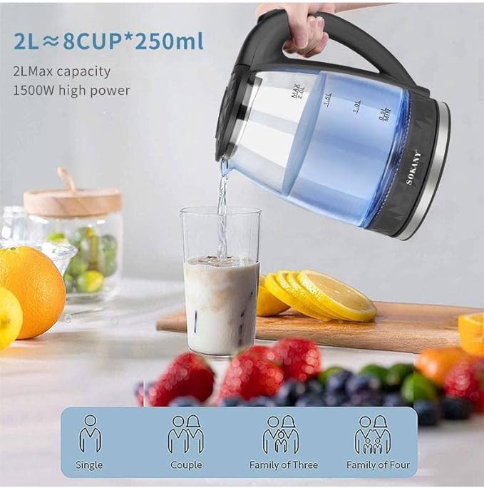 Ηλεκτρικός Βραστήρας 2 Λίτρων 1500W - SOKANY Ηλεκτρικός Βραστήρας 2 Λίτρων 1500W - SOKANY
