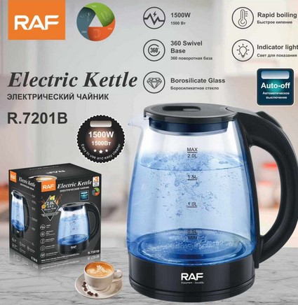 Ηλεκτρικός Βραστήρας 2 lt Διάφανος με LED - RAF Ηλεκτρικός Βραστήρας 2 lt Διάφανος με LED - RAF