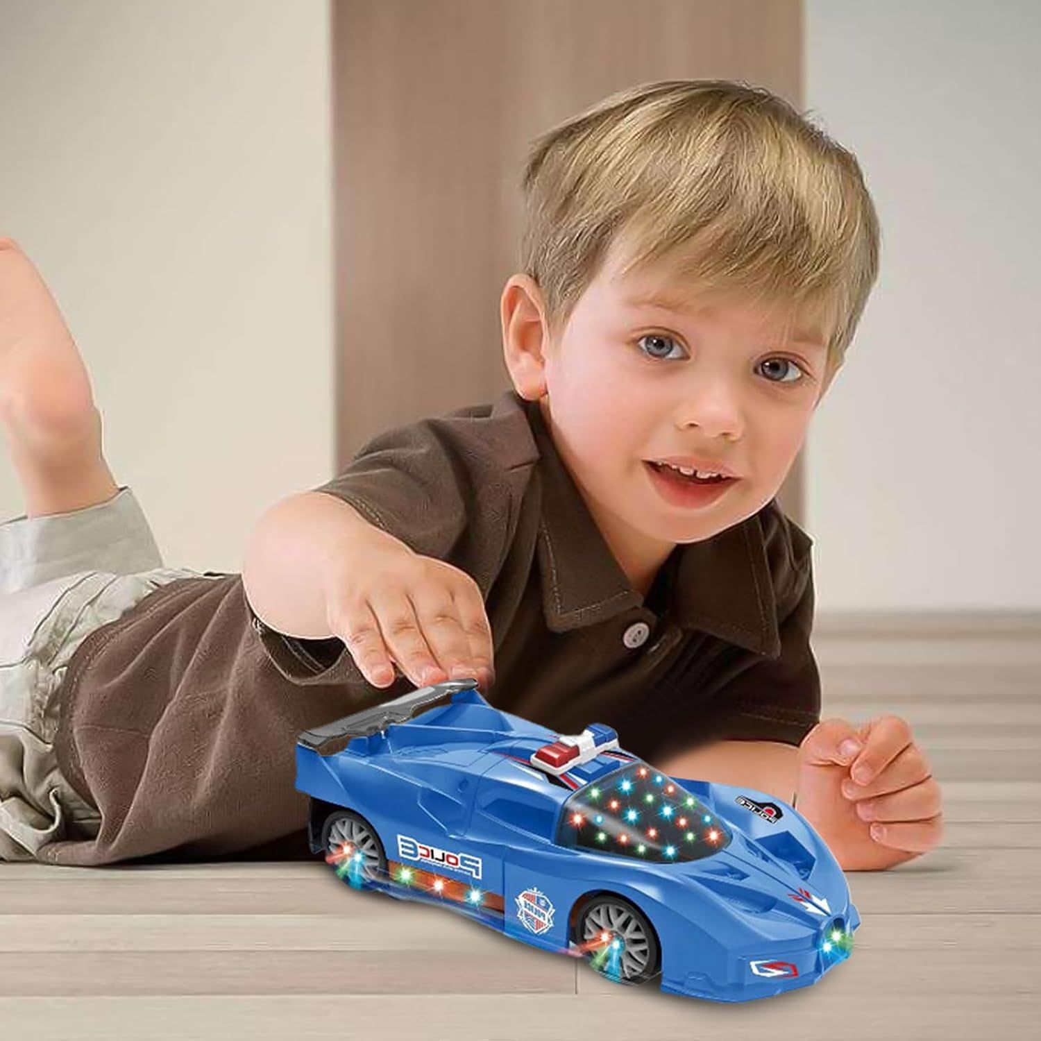 Ηλεκτροκίνητο Αυτοκινητάκι – Περιπολικό που Μεταμορφώνεται σε Μαχητικό Αεροσκάφος με Μουσική – Μπλε Ηλεκτροκίνητο Αυτοκινητάκι – Περιπολικό που Μεταμορφώνεται σε Μαχητικό Αεροσκάφος με Μουσική – Μπλε