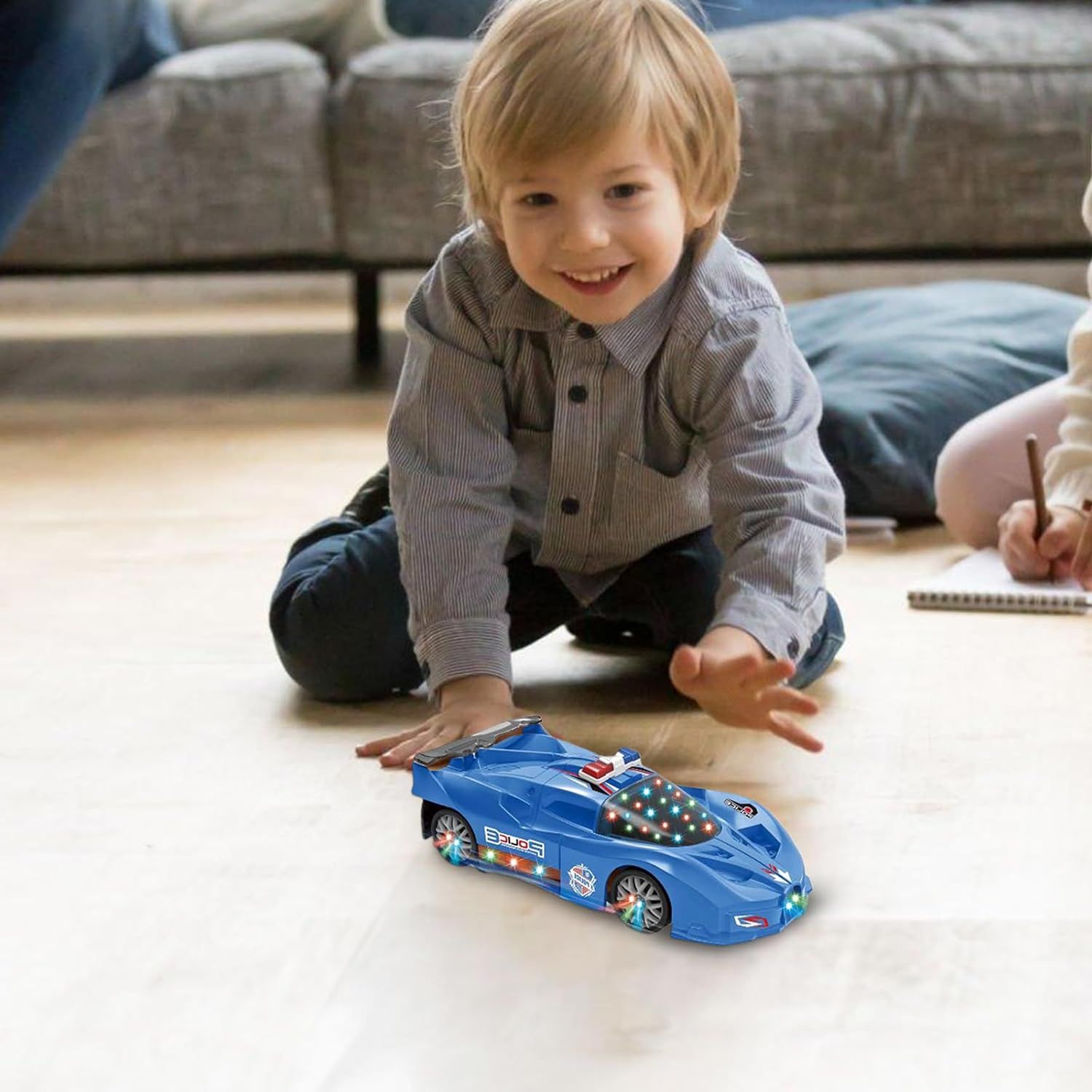 Ηλεκτροκίνητο Αυτοκινητάκι – Περιπολικό που Μεταμορφώνεται σε Μαχητικό Αεροσκάφος με Μουσική – Μπλε Ηλεκτροκίνητο Αυτοκινητάκι – Περιπολικό που Μεταμορφώνεται σε Μαχητικό Αεροσκάφος με Μουσική – Μπλε