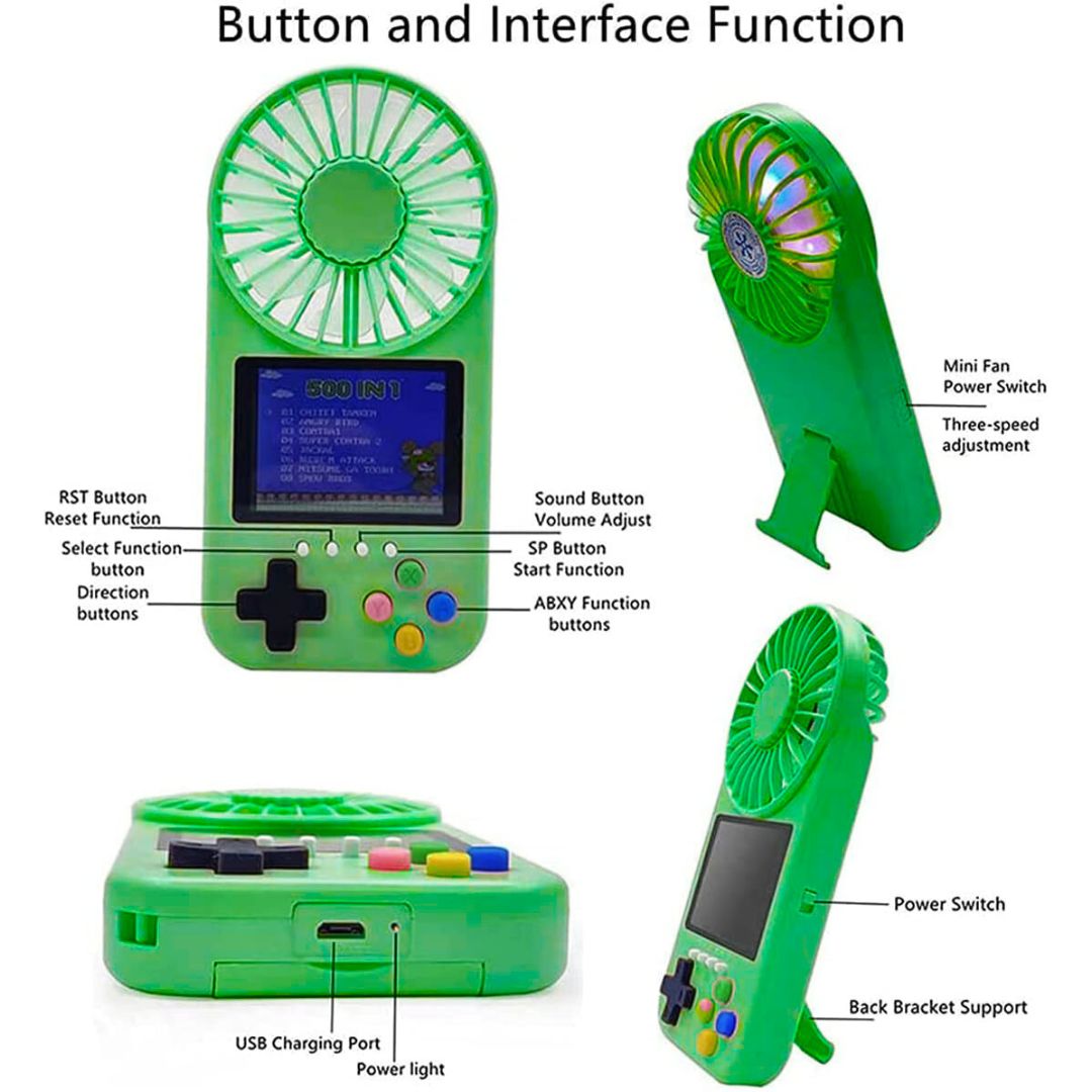 Ηλεκτρονική Παιδική Παιχνιδοκονσόλα Χειρός με Ενσωματωμένο Ανεμιστηράκι Ηλεκτρονική Παιδική Παιχνιδοκονσόλα Χειρός με Ενσωματωμένο Ανεμιστηράκι