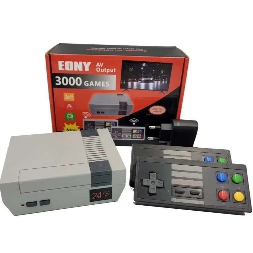 Ηλεκτρονική Ρετρό Παιδική Κονσόλα με 3000 Παιχνίδια & 2 Ασύρματα Χειριστήρια - Eony Classic Ηλεκτρονική Ρετρό Παιδική Κονσόλα με 3000 Παιχνίδια & 2 Ασύρματα Χειριστήρια - Eony Classic