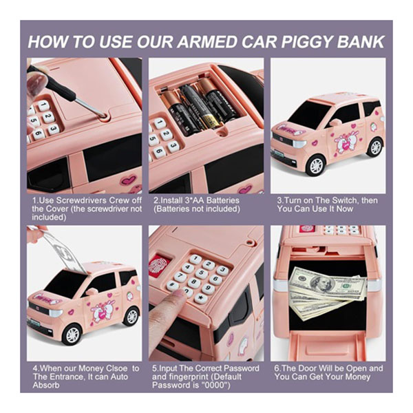 Ηλεκτρονικός Κουμπαράς για Παιδιά σε Σχήμα Αυτοκινήτου Πράσινος Ηλεκτρονικός Κουμπαράς για Παιδιά σε Σχήμα Αυτοκινήτου Πράσινος