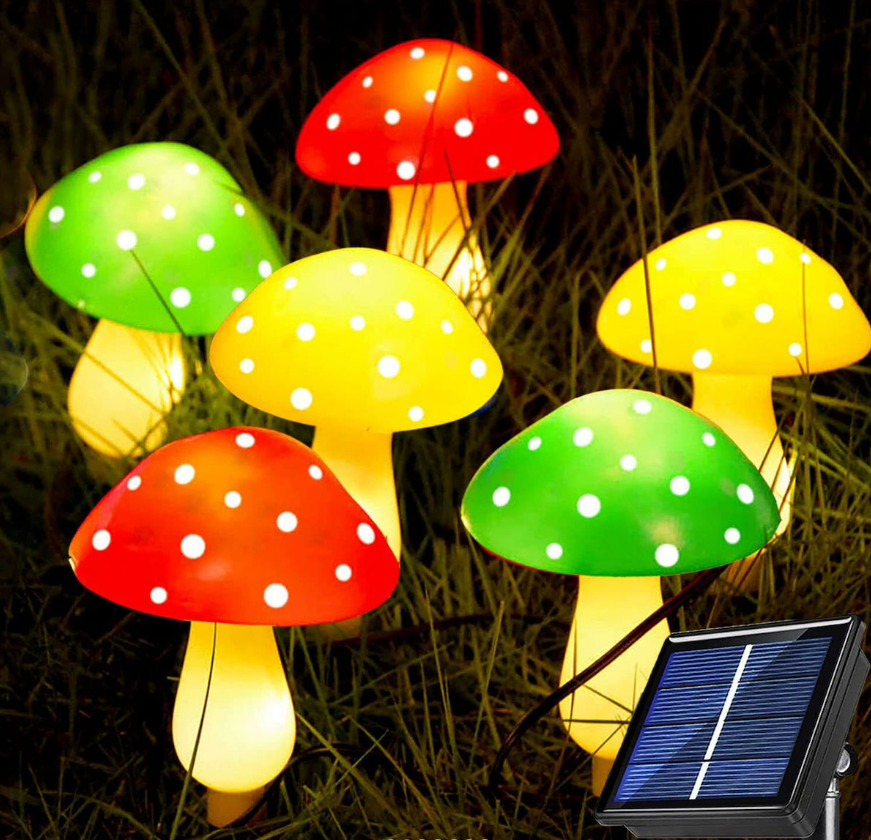 Ηλιακά Led Αδιάβροχα Φωτιστικά Κήπου σε Σχήμα Μανιταριού 6 τμχ Ηλιακά Led Αδιάβροχα Φωτιστικά Κήπου σε Σχήμα Μανιταριού 6 τμχ