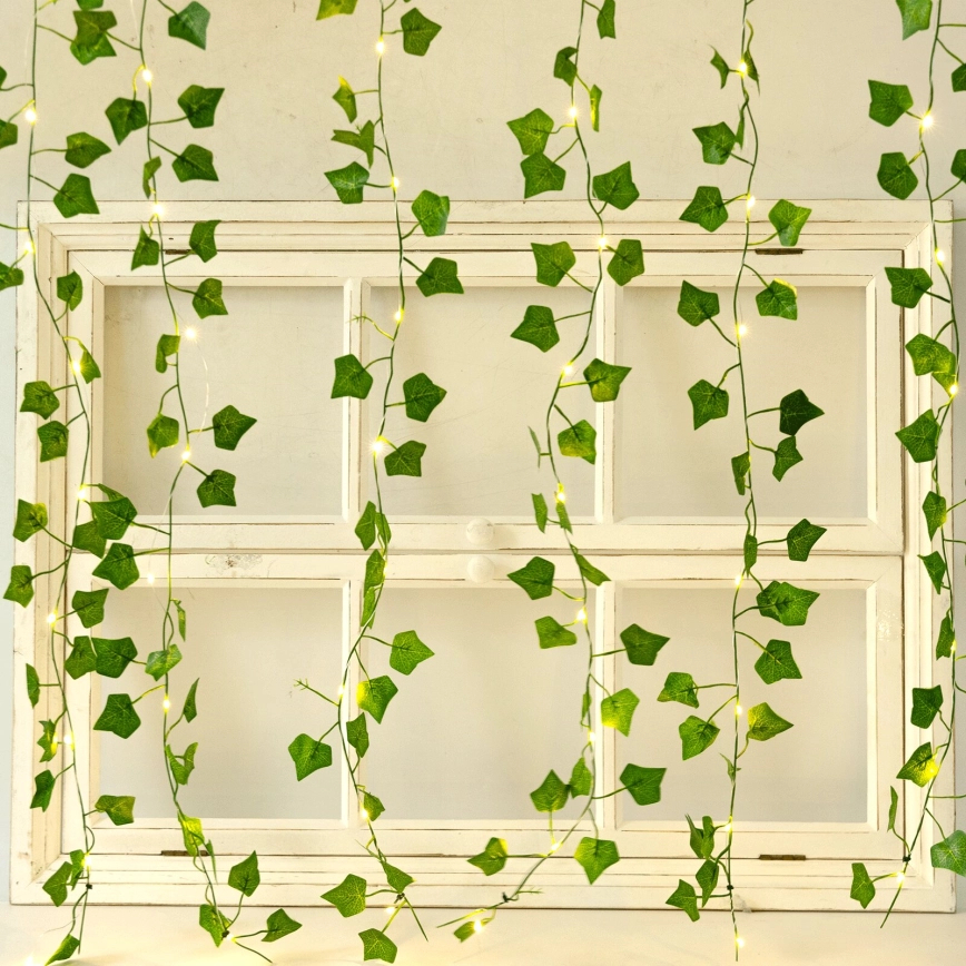 Ηλιακά LED Φώτα Κουρτίνα με Φύλλα Κισσού – Ζεστός Λευκός Φωτισμός 2700K - Aigostar Ηλιακά LED Φώτα Κουρτίνα με Φύλλα Κισσού – Ζεστός Λευκός Φωτισμός 2700K - Aigostar