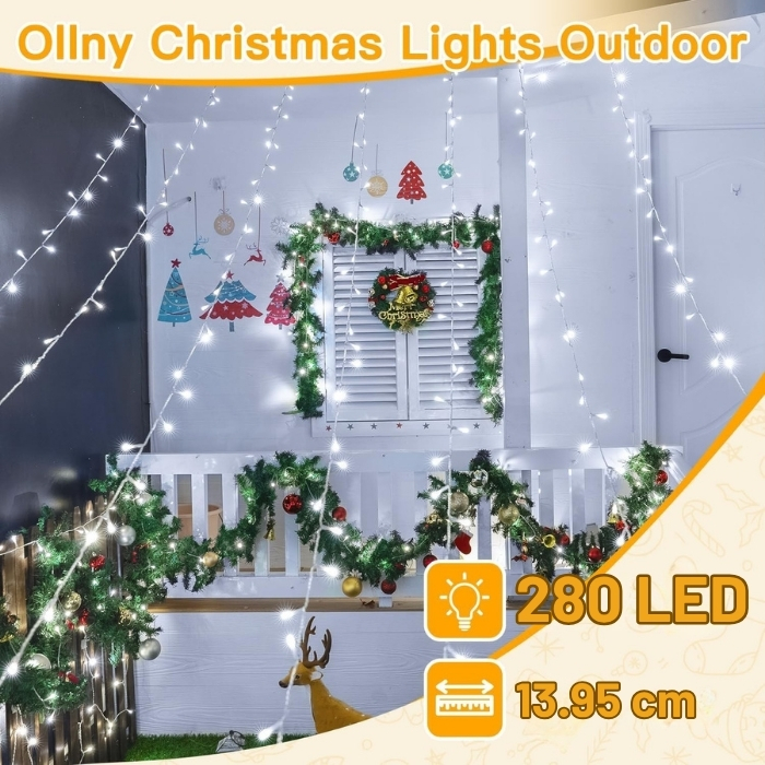 Ηλιακά Χριστουγεννιάτικα Λαμπάκια 13.95m 280LED Λευκού Ψυχρού Φωτισμού Ηλιακά Χριστουγεννιάτικα Λαμπάκια 13.95m 280LED Λευκού Ψυχρού Φωτισμού