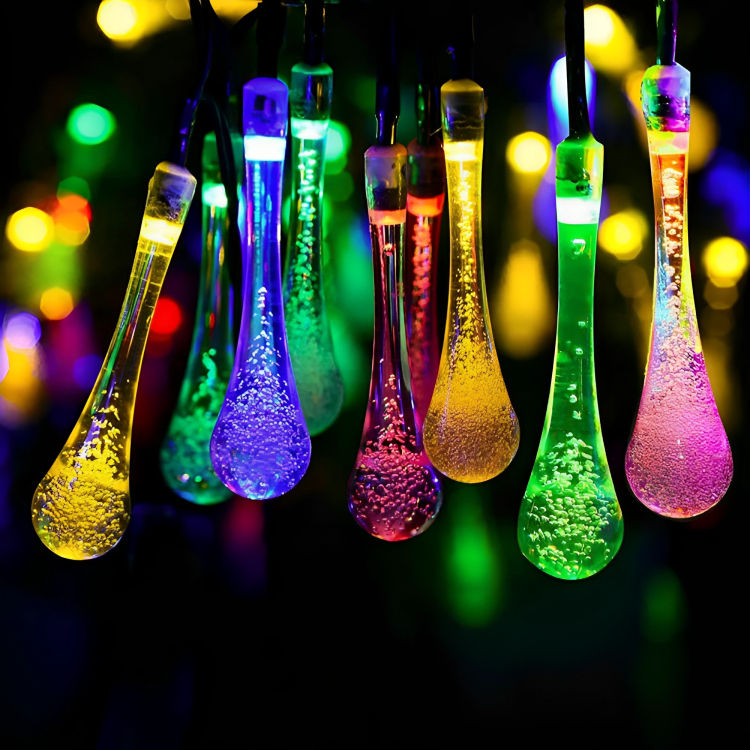 Ηλιακά Χριστουγεννιάτικα Λαμπάκια Σταλακτίτες - 20 LED RGB - 3x2m Ηλιακά Χριστουγεννιάτικα Λαμπάκια Σταλακτίτες - 20 LED RGB - 3x2m