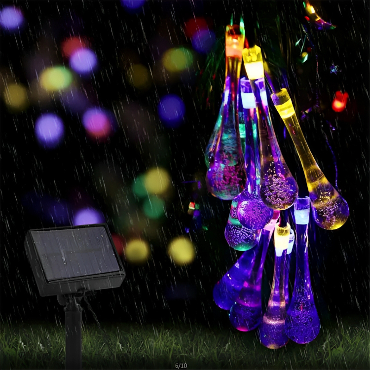 Ηλιακά Χριστουγεννιάτικα Λαμπάκια Σταλακτίτες - 20 LED RGB - 3x2m Ηλιακά Χριστουγεννιάτικα Λαμπάκια Σταλακτίτες - 20 LED RGB - 3x2m